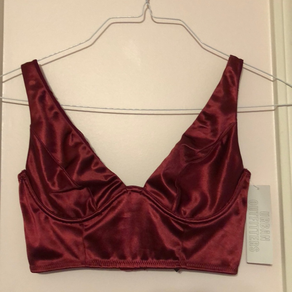 NWT UO Red Metallic Bra Top